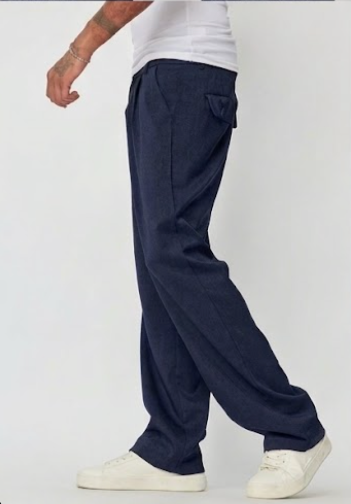 Pantalon à pince Marine Coupe baggy