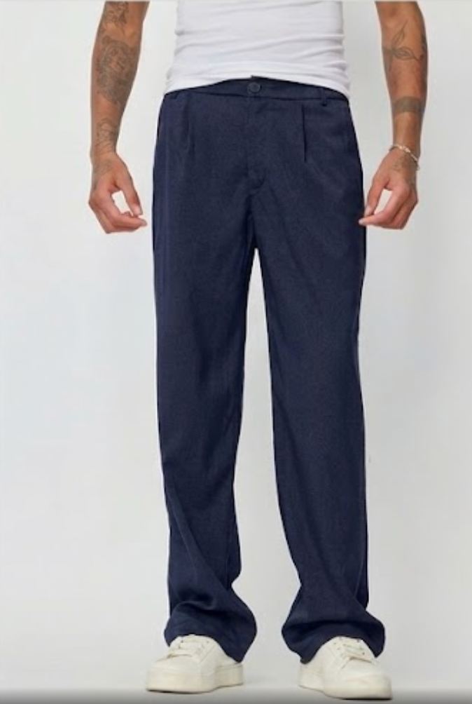 Pantalon à pince Marine Coupe baggy