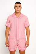 Ensemble Chemise et Short Rose Blanc bonhomme