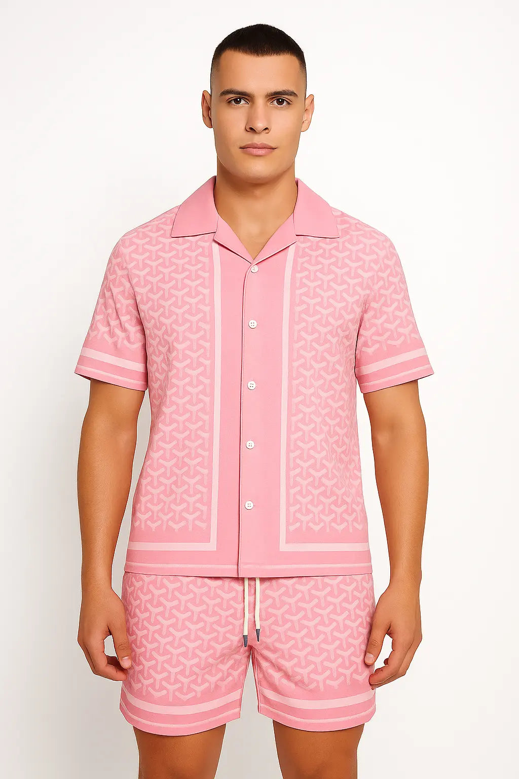 Ensemble Chemise et Short Rose Blanc bonhomme