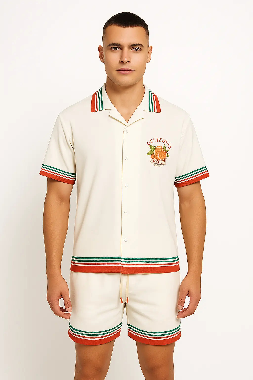 Ensemble Chemise et Short Delizioza Blanc bonhomme