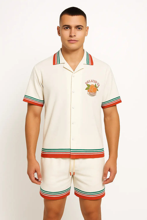 Ensemble Chemise et Short Delizioza Blanc bonhomme