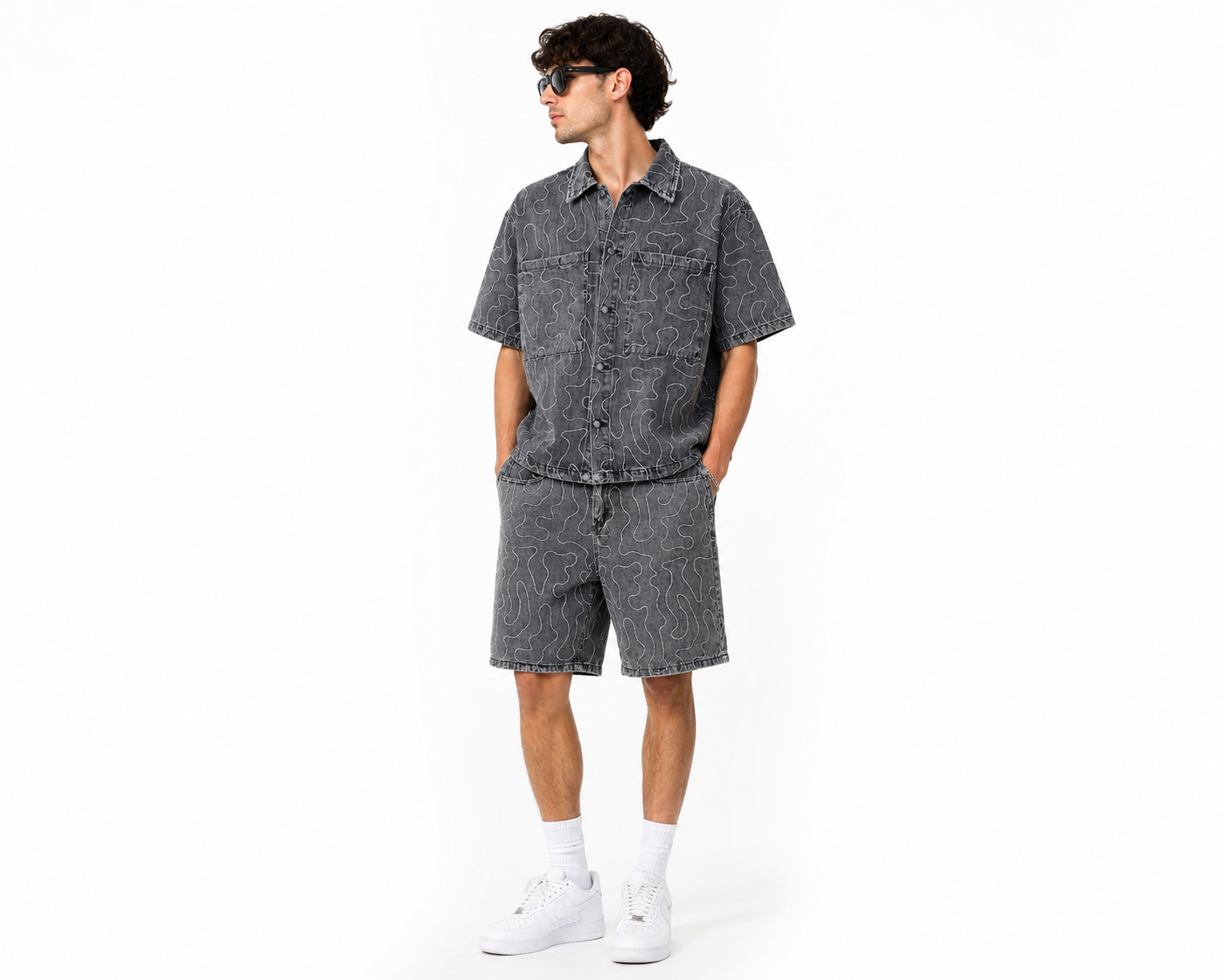 Ensemble Jeans Homme Brodé Streetwear Moderne