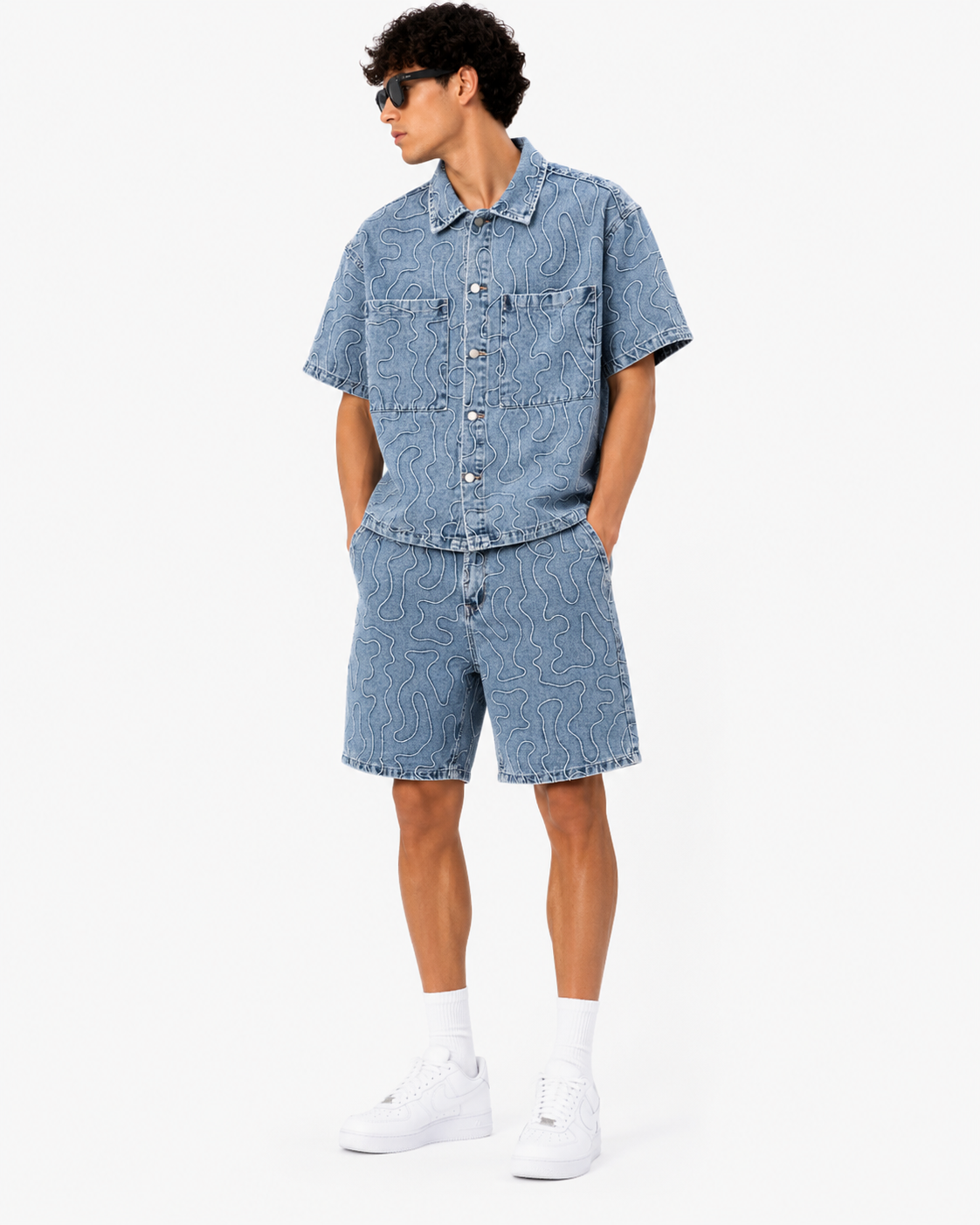 Ensemble Jeans Homme Brodé Streetwear Moderne