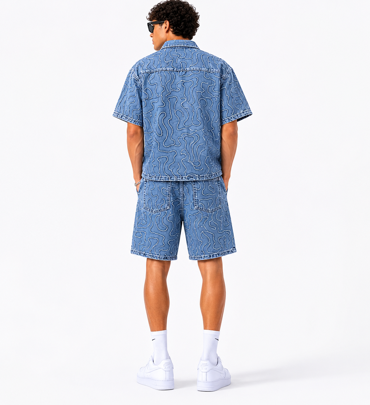 Ensemble Jeans Homme Brodé Streetwear Moderne
