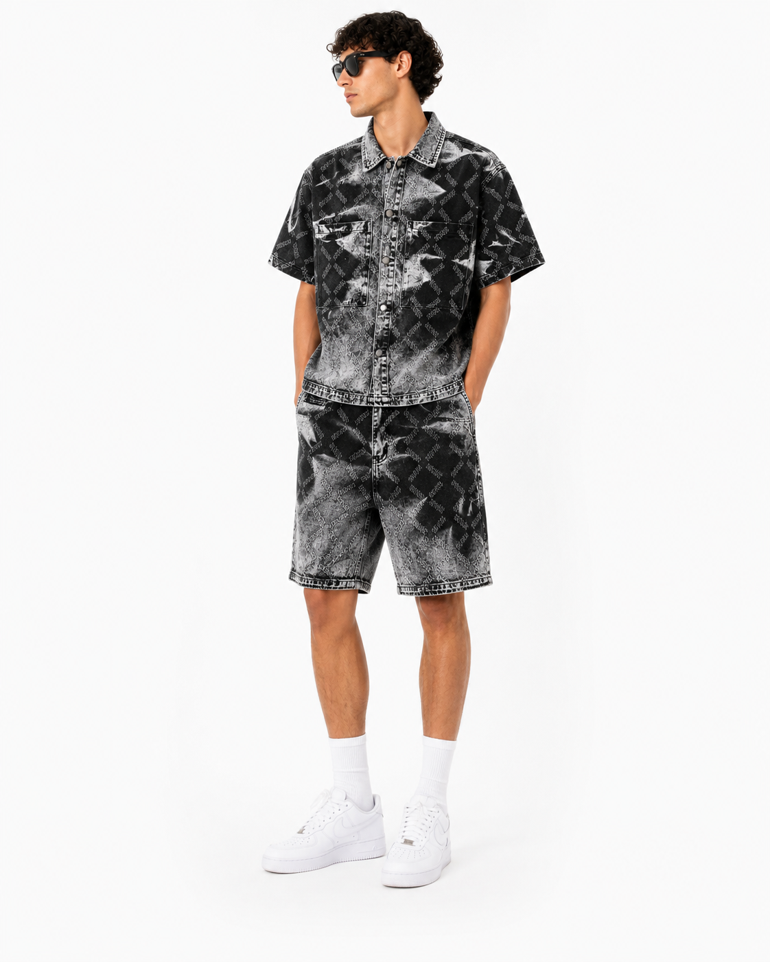 Ensemble Jeans Homme Noir Délavé Style Streetwear Premium