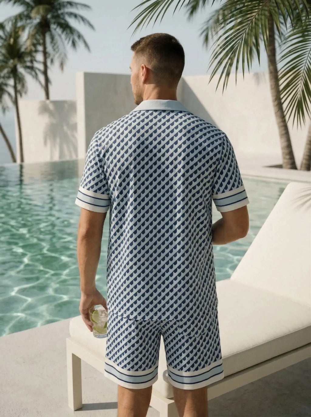 Ensemble Homme chemise & short coupe fluide été bonhomme