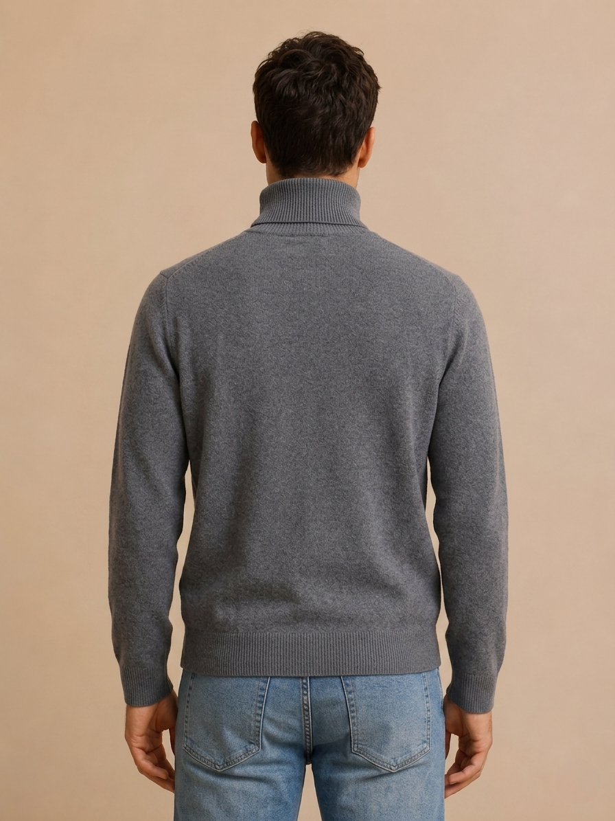 Pull homme col roulé maille – photo 12