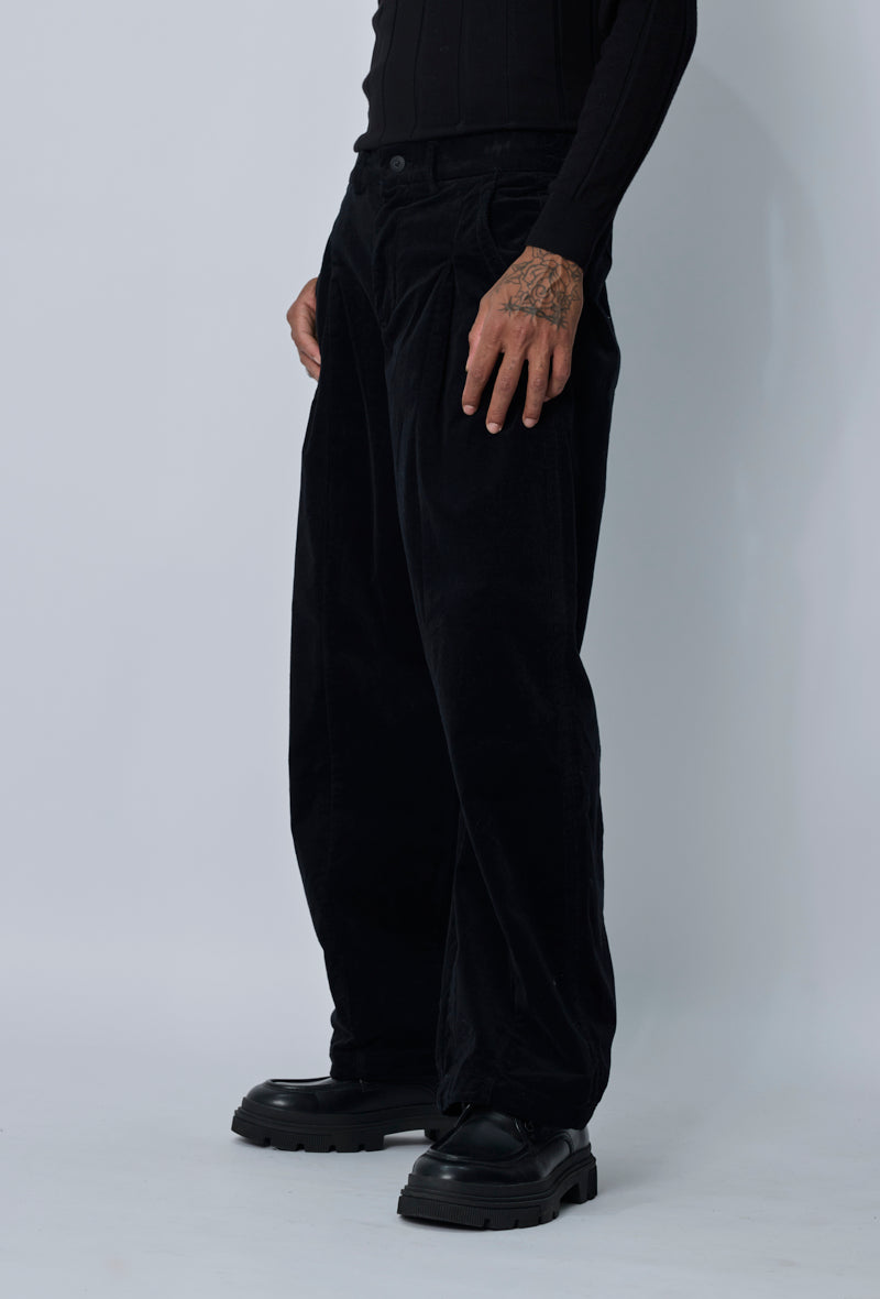 Pantalon baggy barrel en velours côtelé