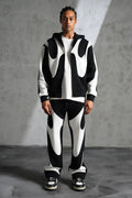 Ensemble Ikao Jogging Homme Noir et Blanc – Design Graphique Streetwear bonhomme