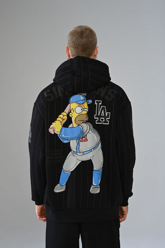 Sweat Capuche Noir Homer Simpson x LA Dodgers