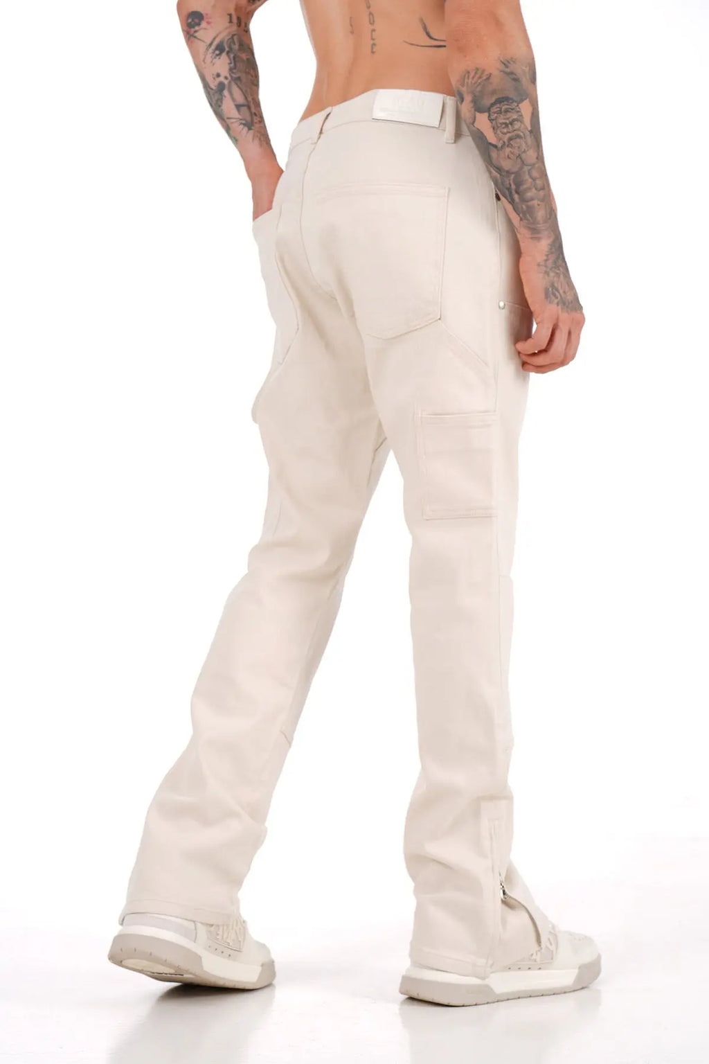 Jeans Carpenteur Beige Homme Coupe Flare bonhomme
