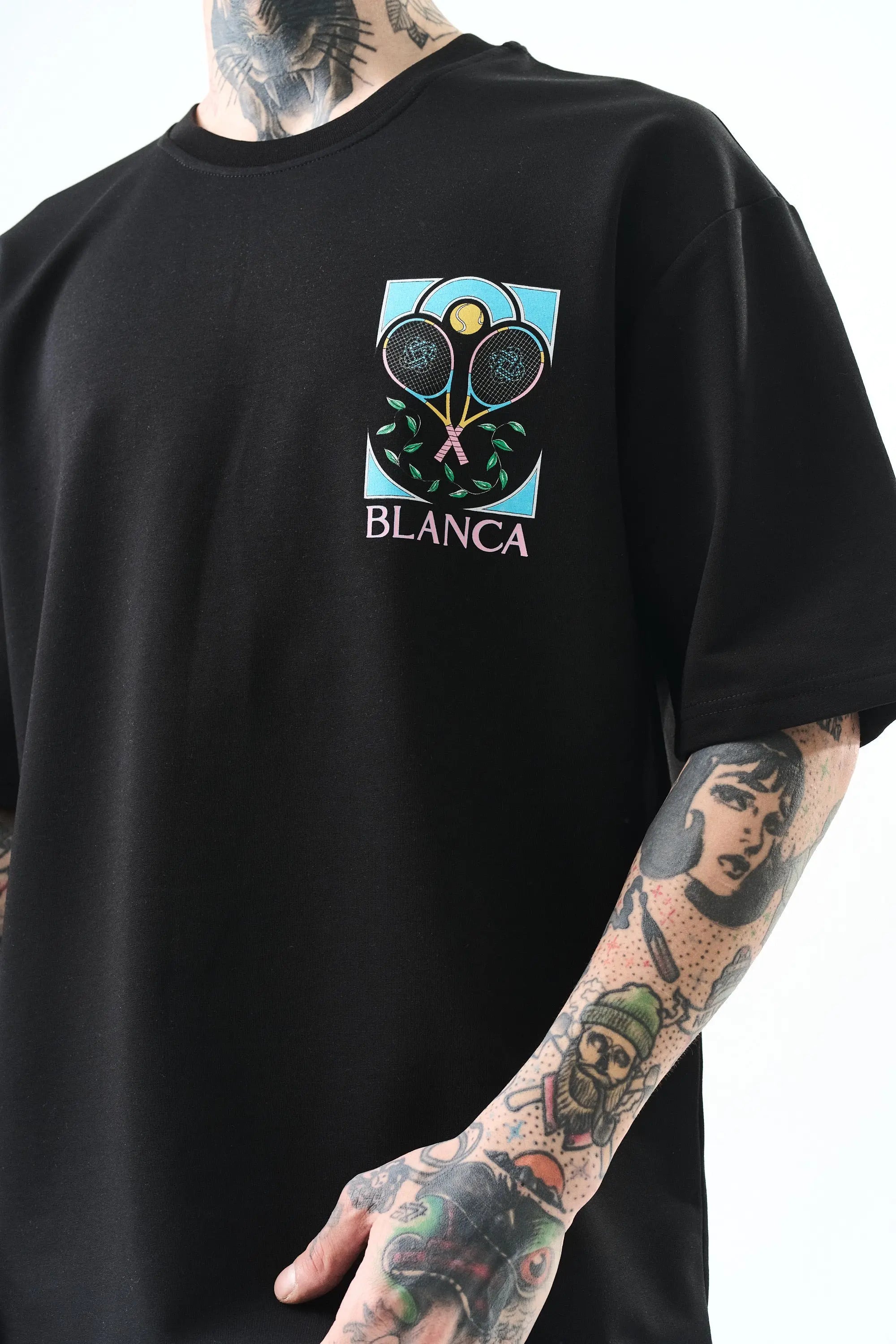Tee Shirt Blanca Tennis Noir bonhomme