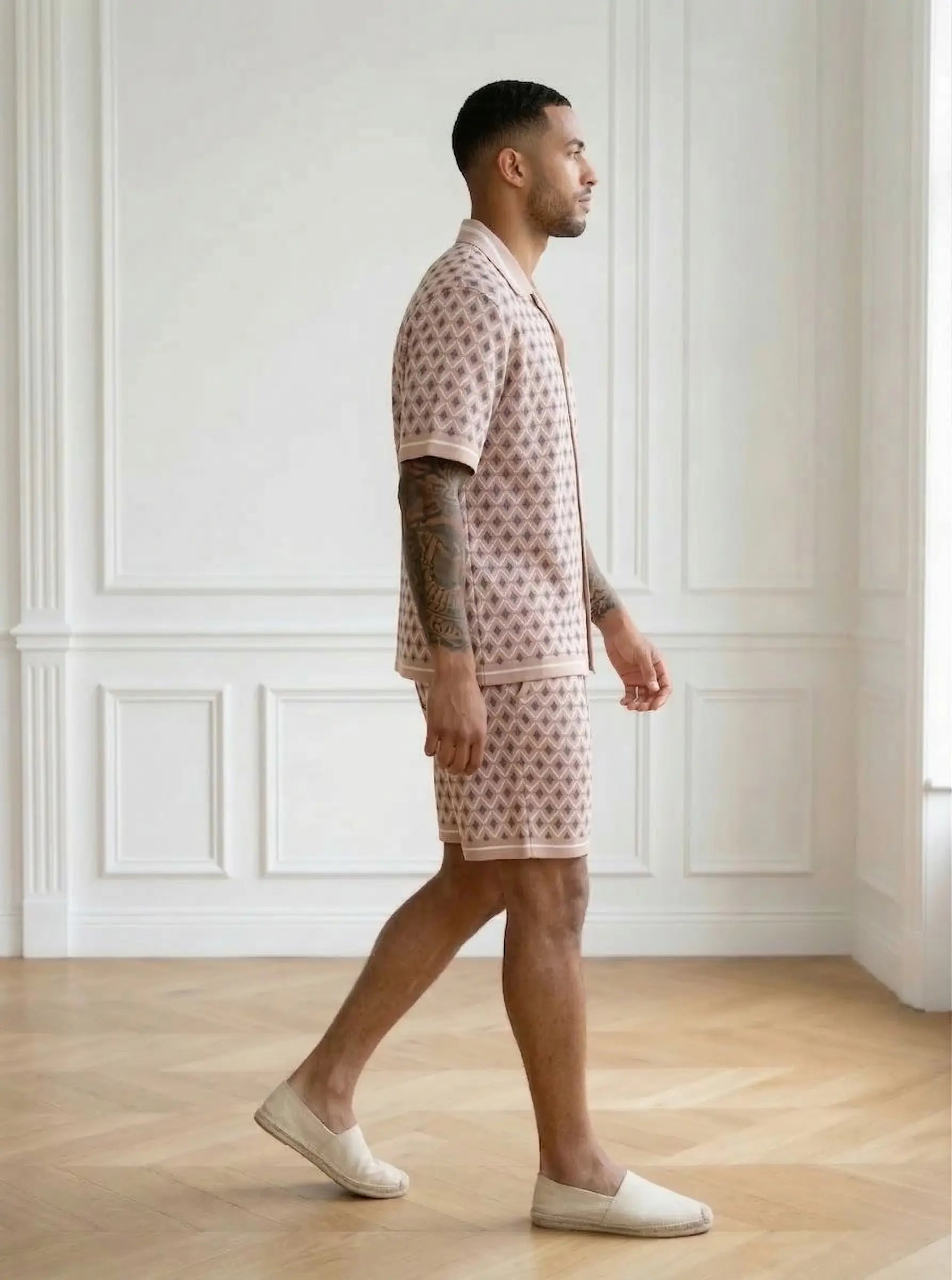 ensemble chemise et short homme imprimé bonhomme