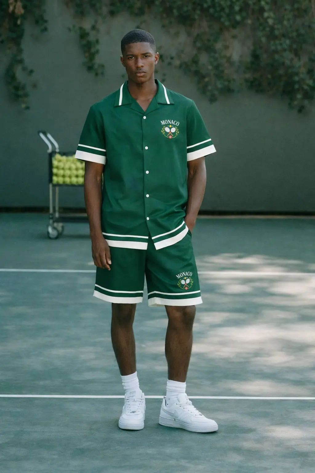 Ensemble Homme chemise short “Monaco Tennis” Esprit Riviera bonhomme