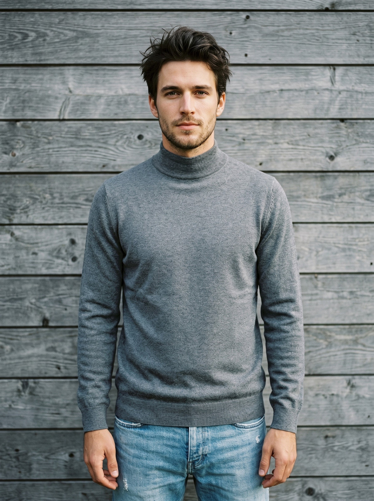Pull homme col montant maille – photo 7