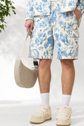 Short Coupe Carpenter  Floral Blanc Ciel bonhomme