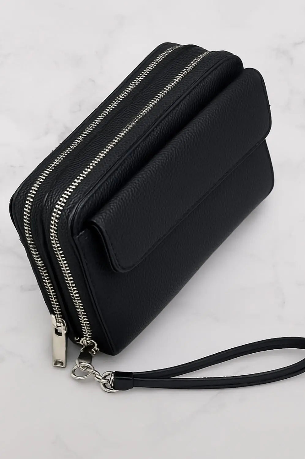 Pochette Noir Simili Cuir bonhomme