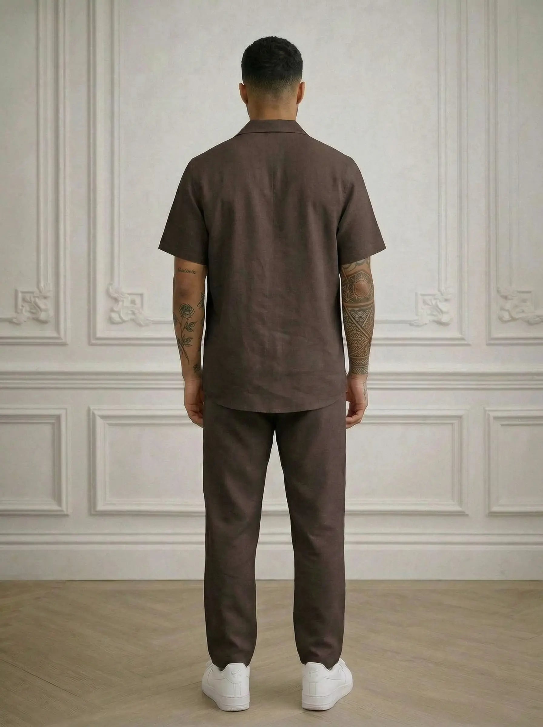 Ensemble chemise & pantalon Homme en Lin – style estival bonhomme