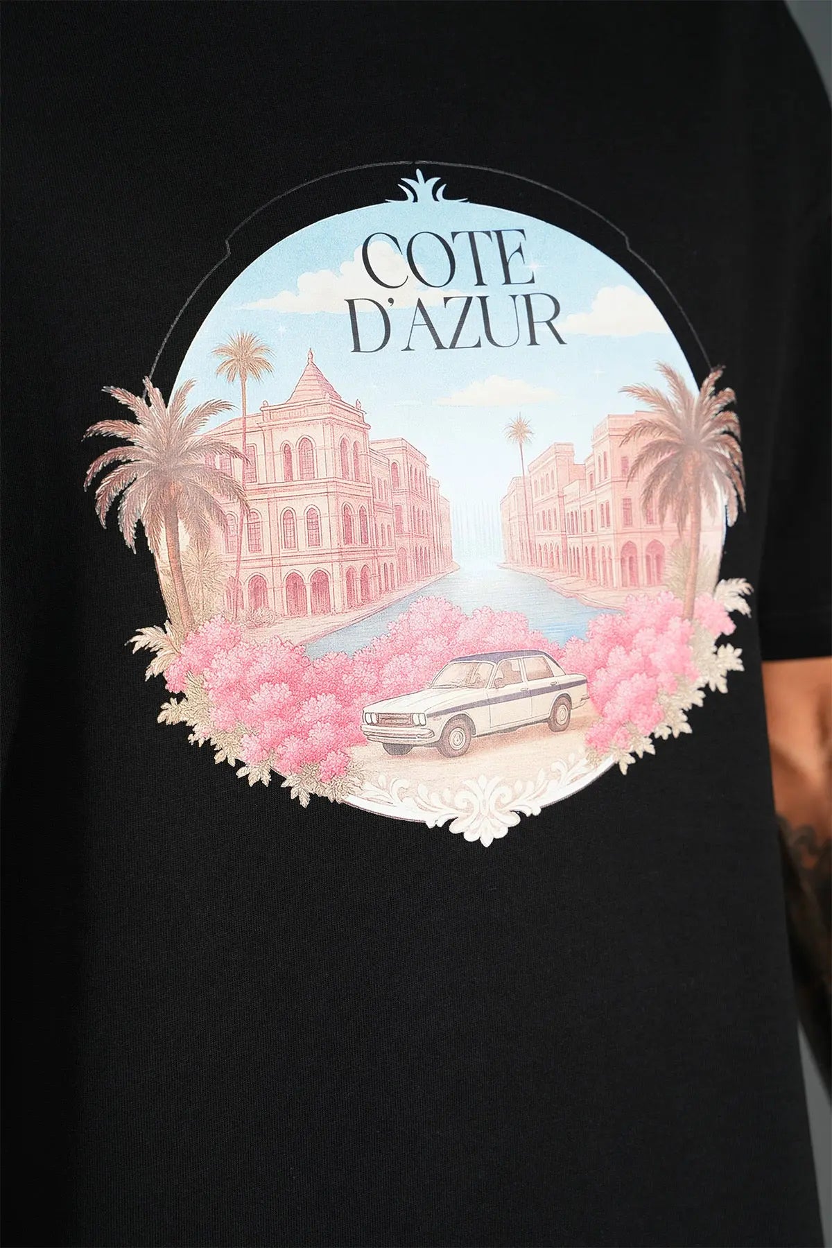 Tee Shirt Cote D'Azur Noir - bonhomme