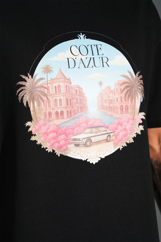 Tee Shirt Cote D'Azur Noir