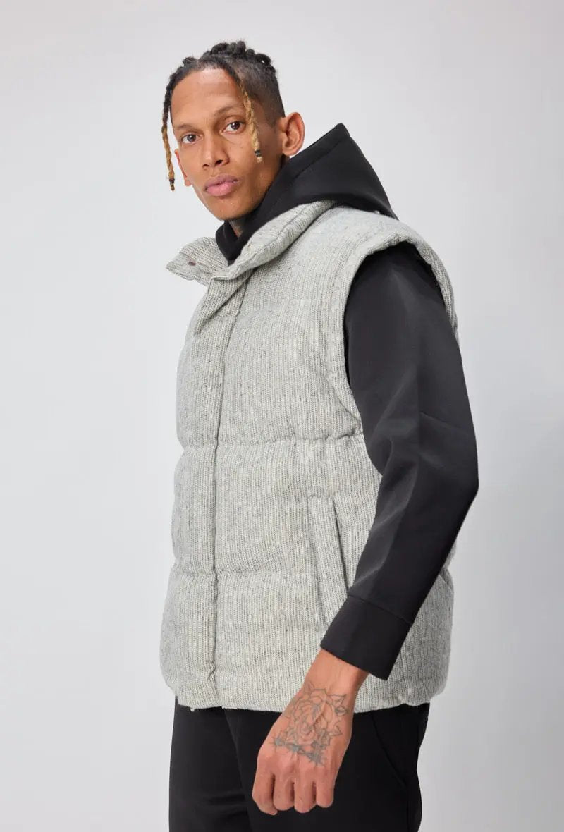 Doudoune Homme Grise Texturée – Style Urbain & Confort XXL bonhomme