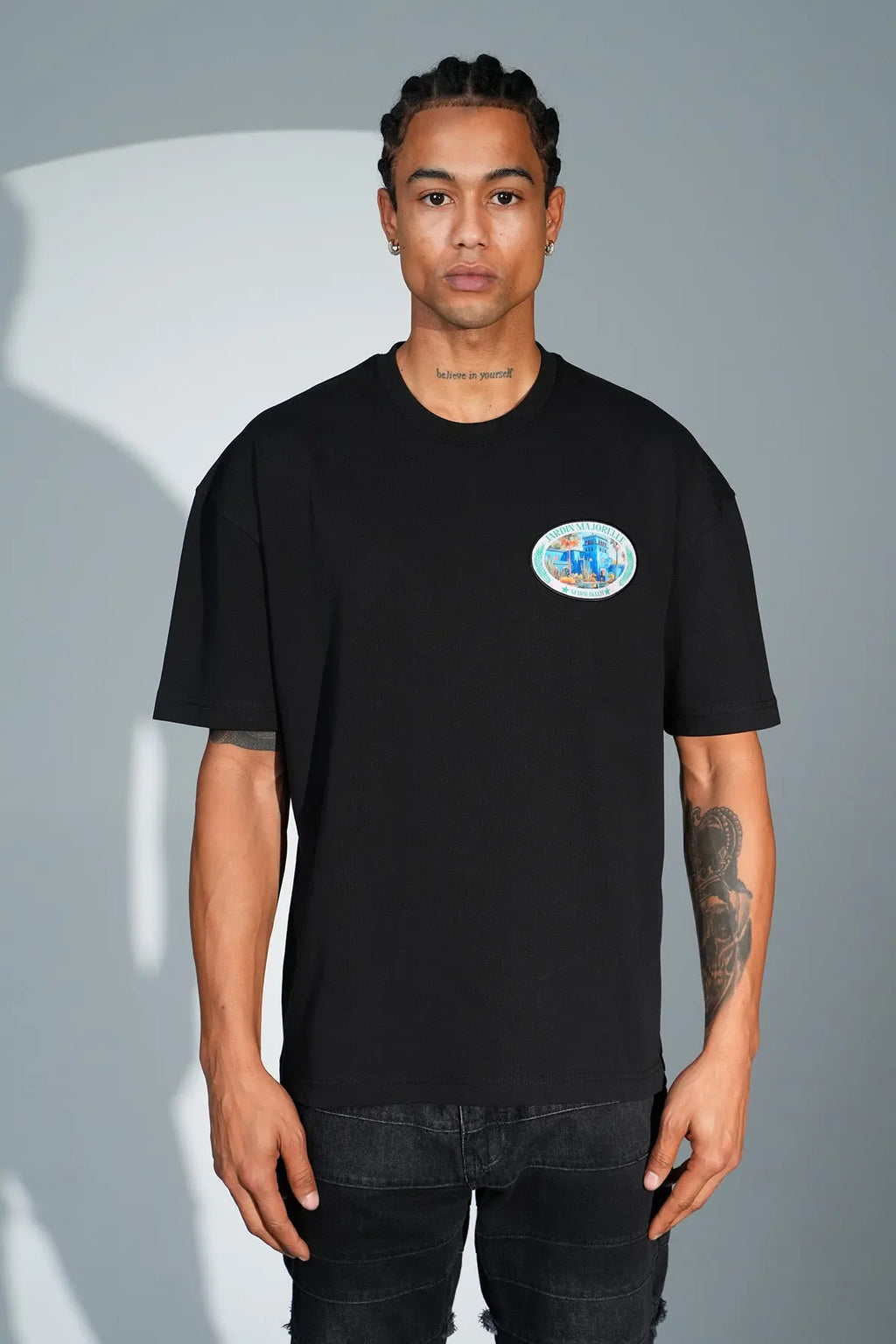 Tee Shirt Jardin Majorelle Marrakech Noir - bonhomme