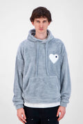 Sweat Moumoute à Capuche Gris Avec Cœur Blanc - bonhomme