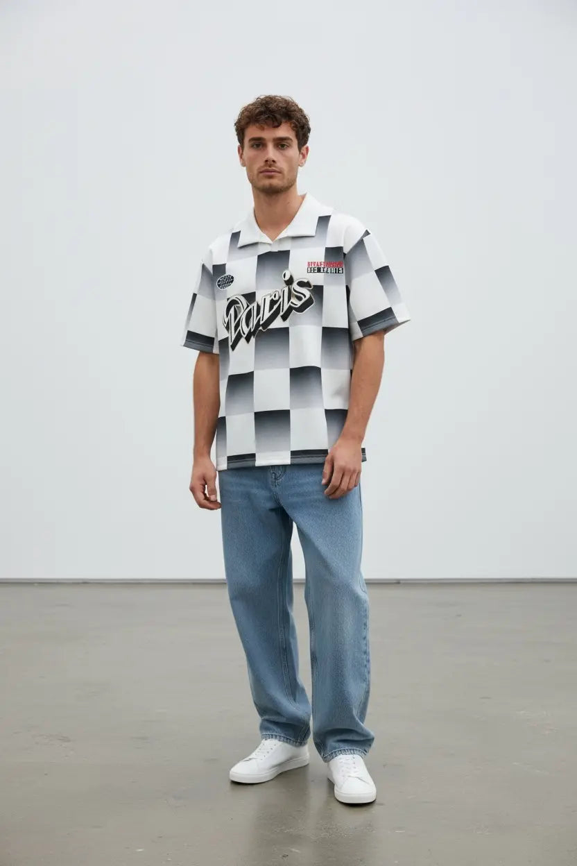 Polo Néoprene Paris homme imprimé – style streetwear bonhomme