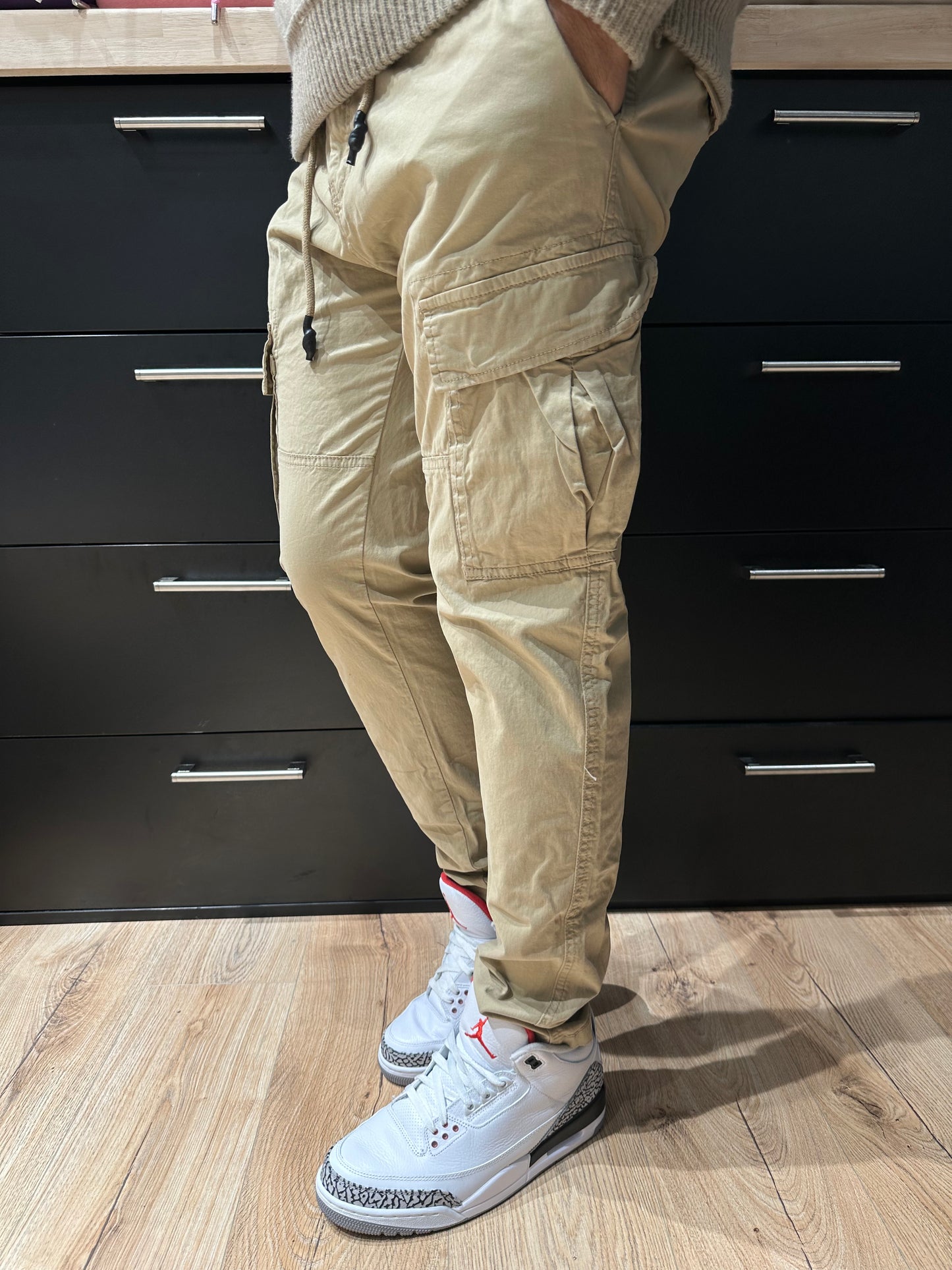 Pantalon Cargo Beige Coupe Slim