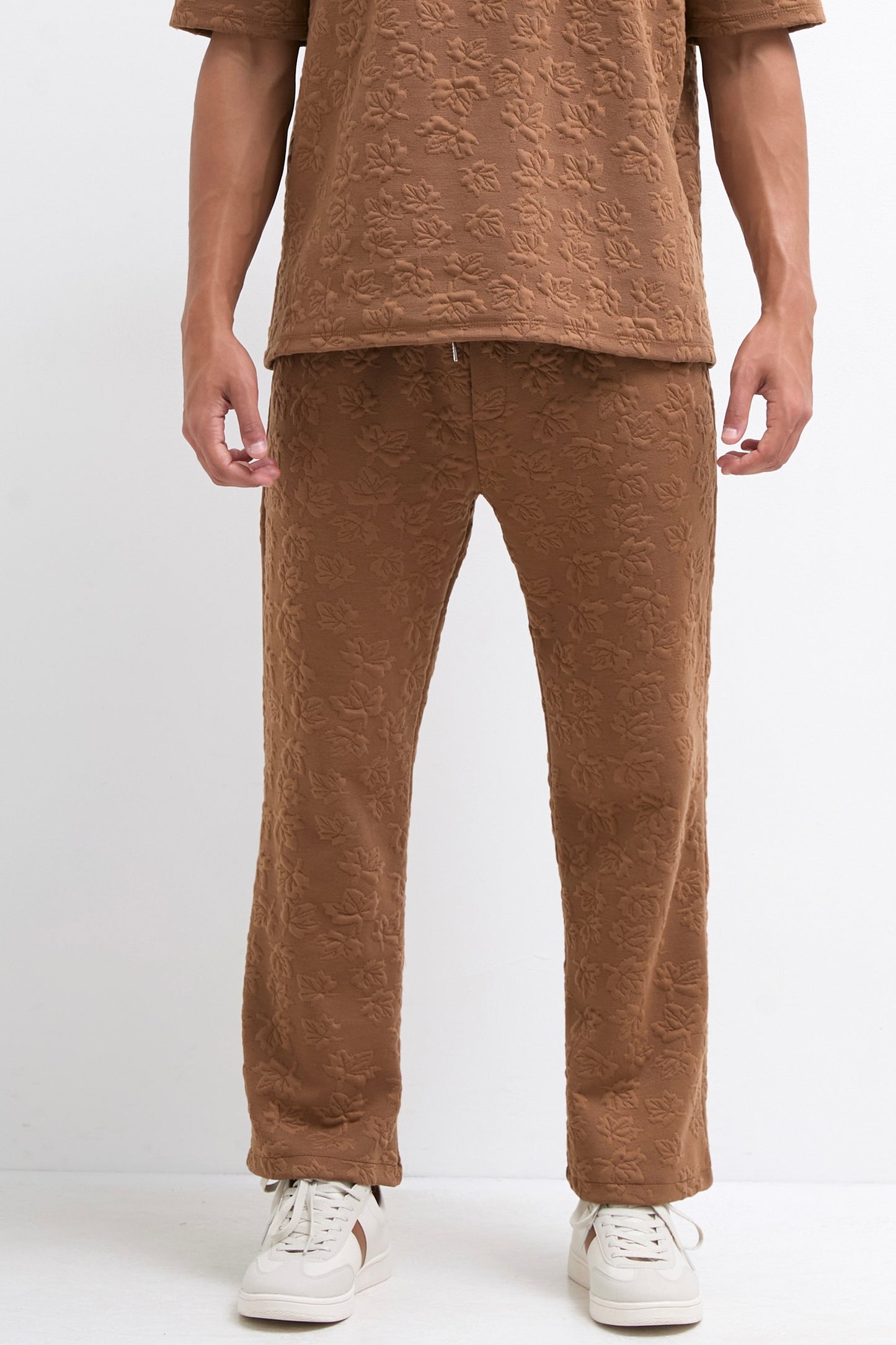 Pantalon jogging camel brodé florale