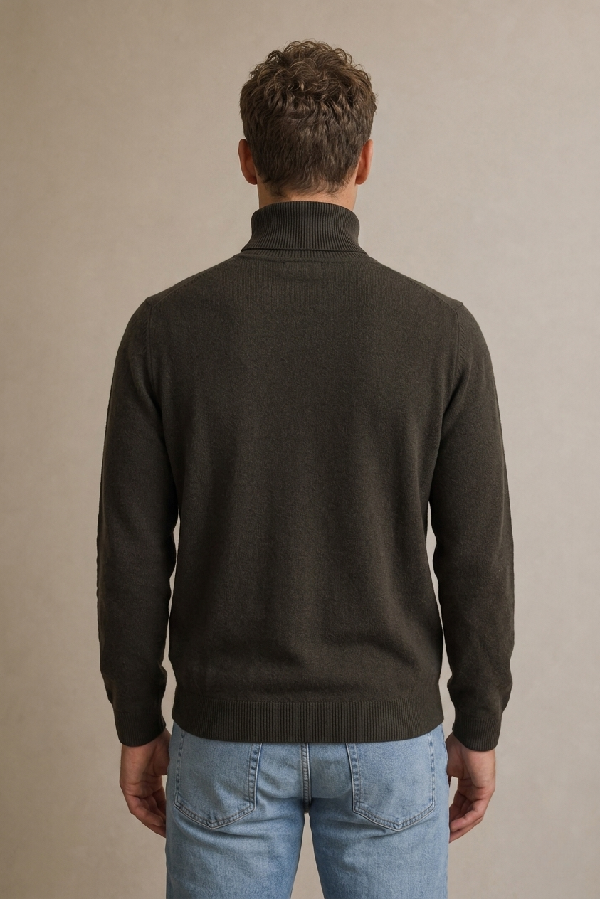 Pull homme col roulé maille – photo 10