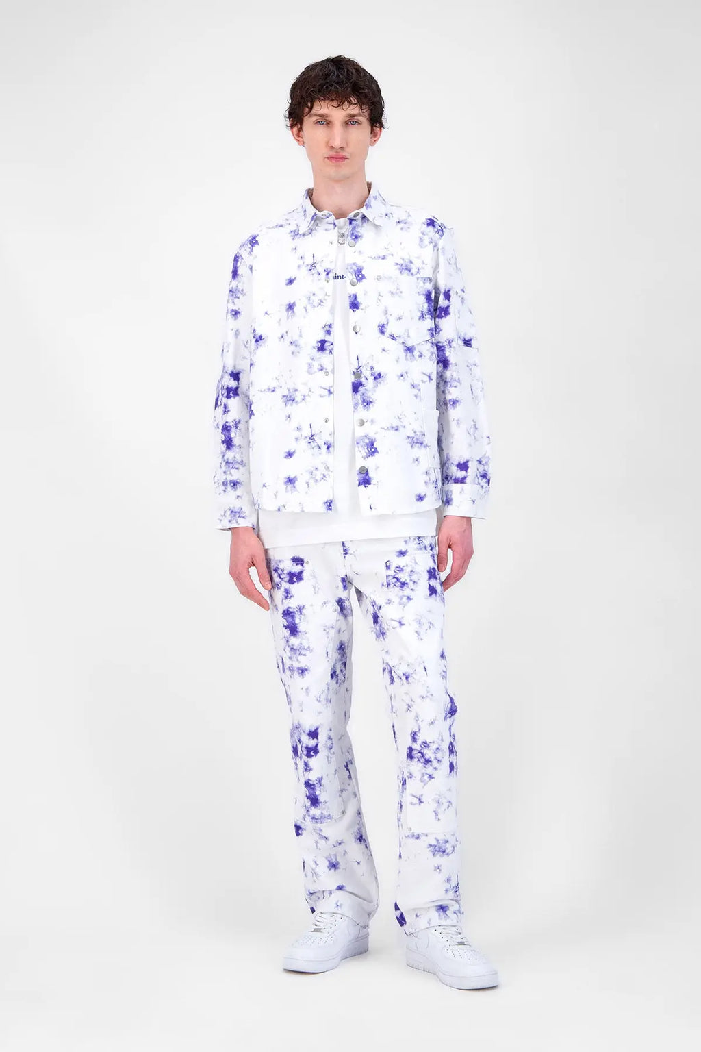 Chemise en jeans blanc tye and dye homme bonhomme