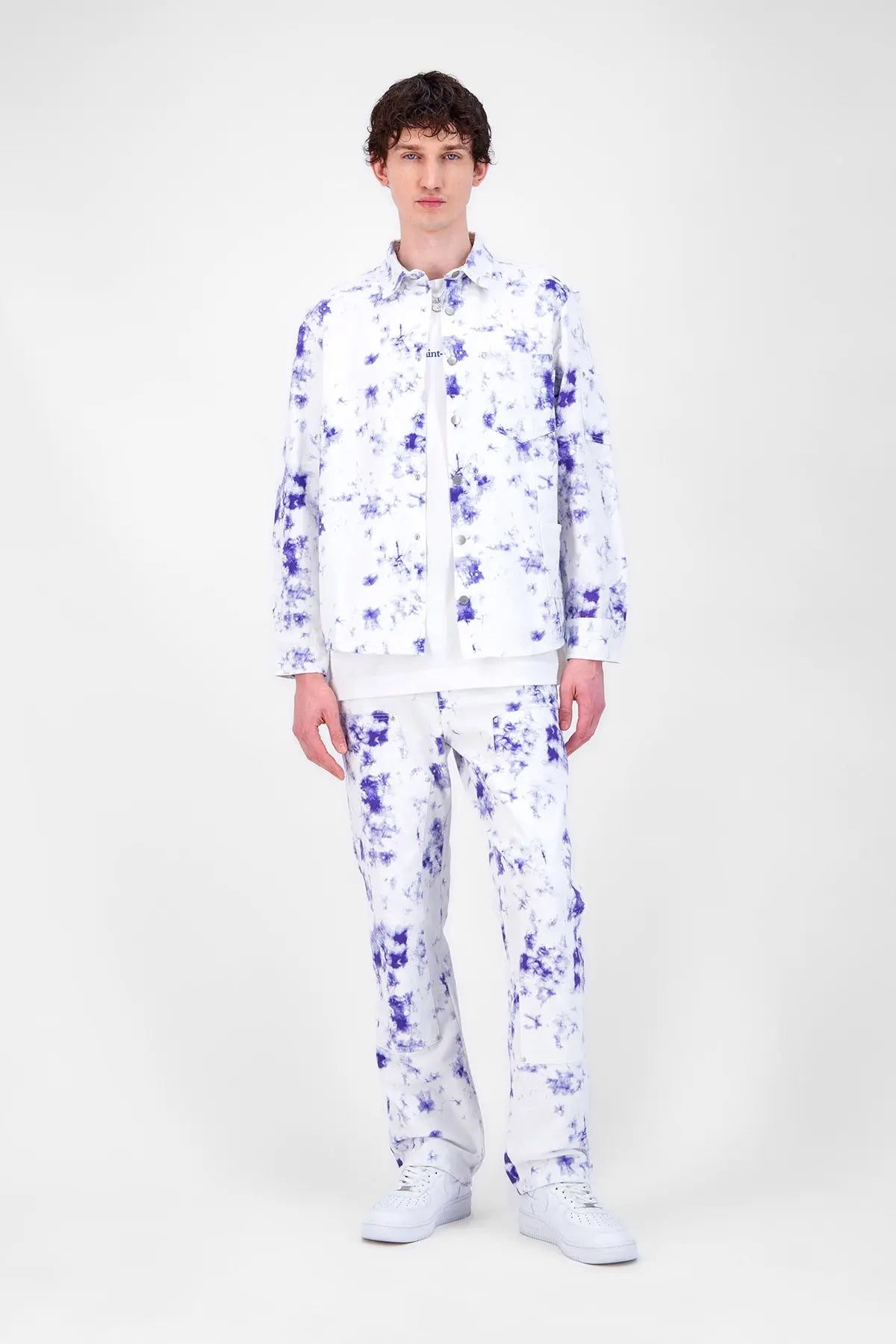 Chemise en jeans blanc tye and dye homme bonhomme