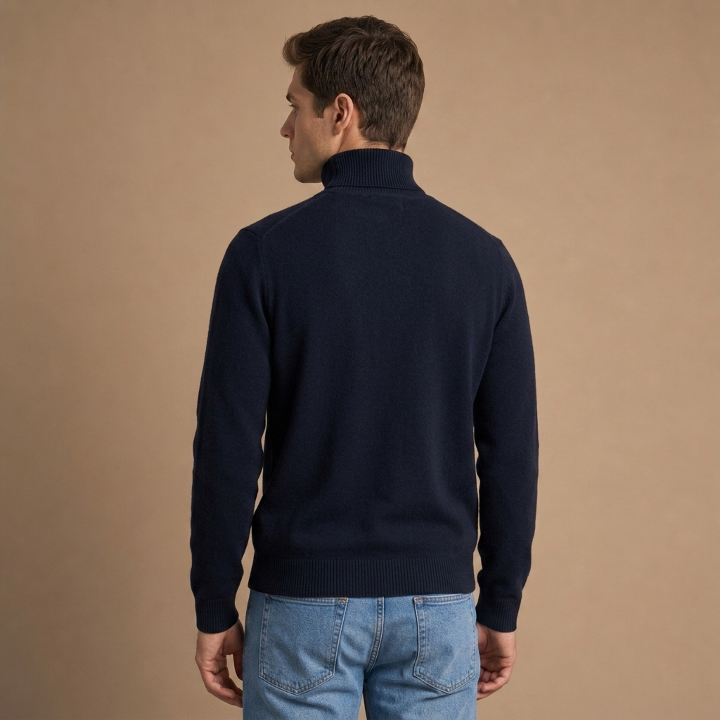 Pull homme col roulé maille – photo 8