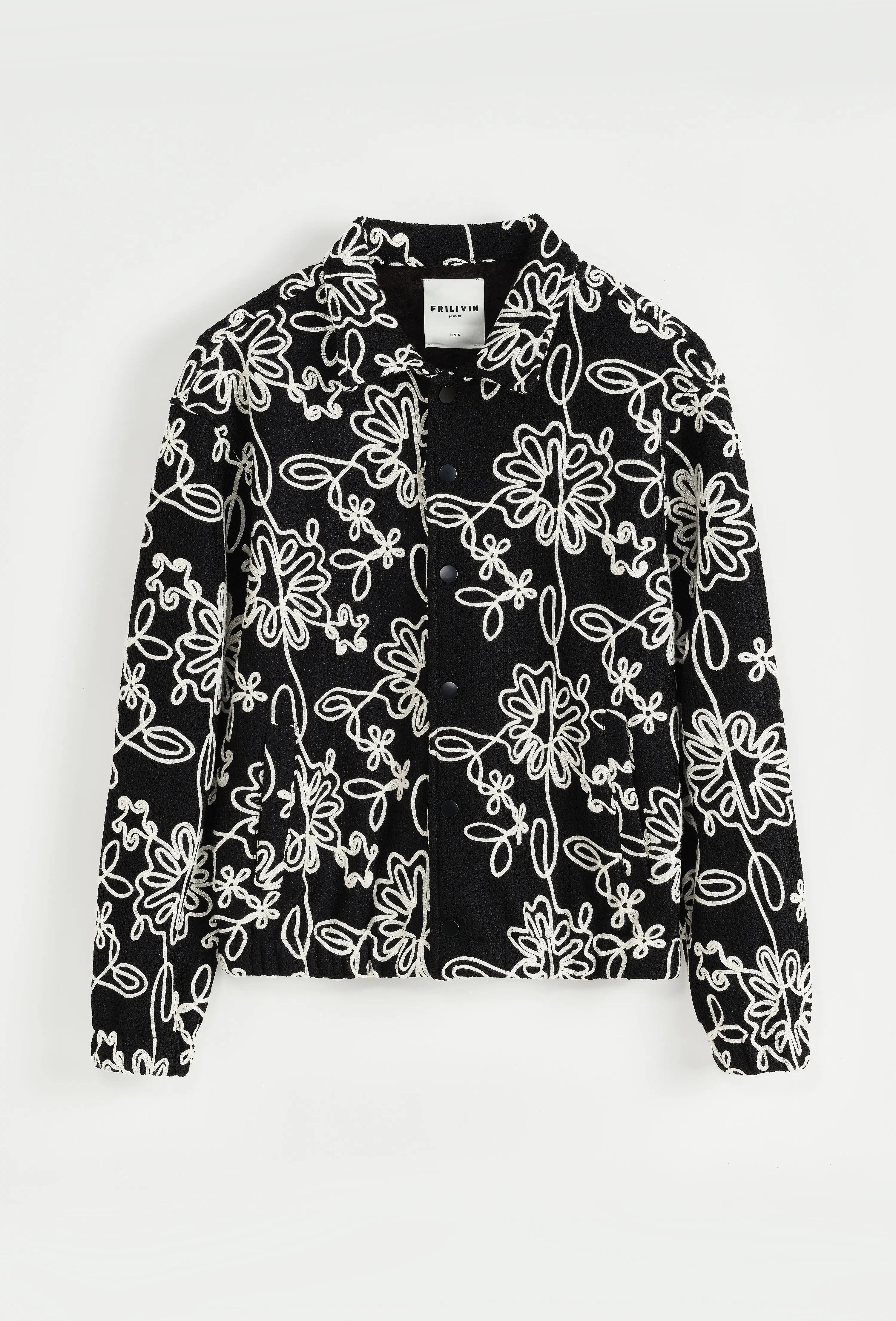 Ensemble Homme Noir Motifs Floraux – Veste & Pantalon bonhomme