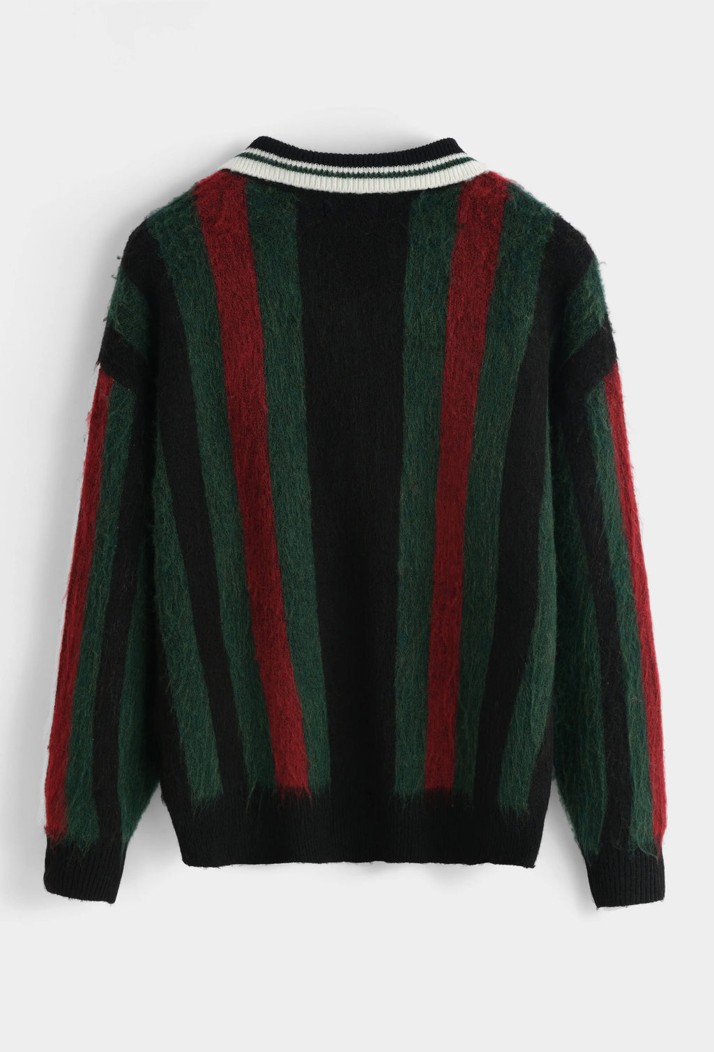 Pull Homme Rayé Rouge Vert Noir – Style Champion bonhomme