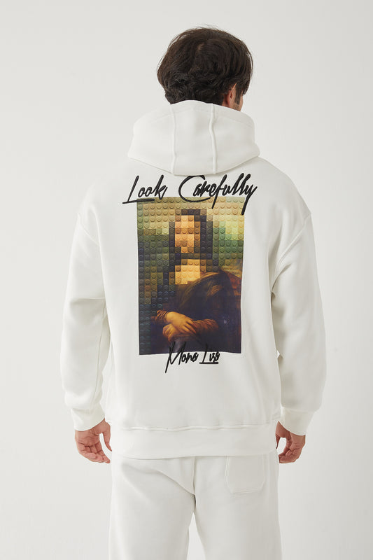 Sweat Capuche Mona Lisa Blanc