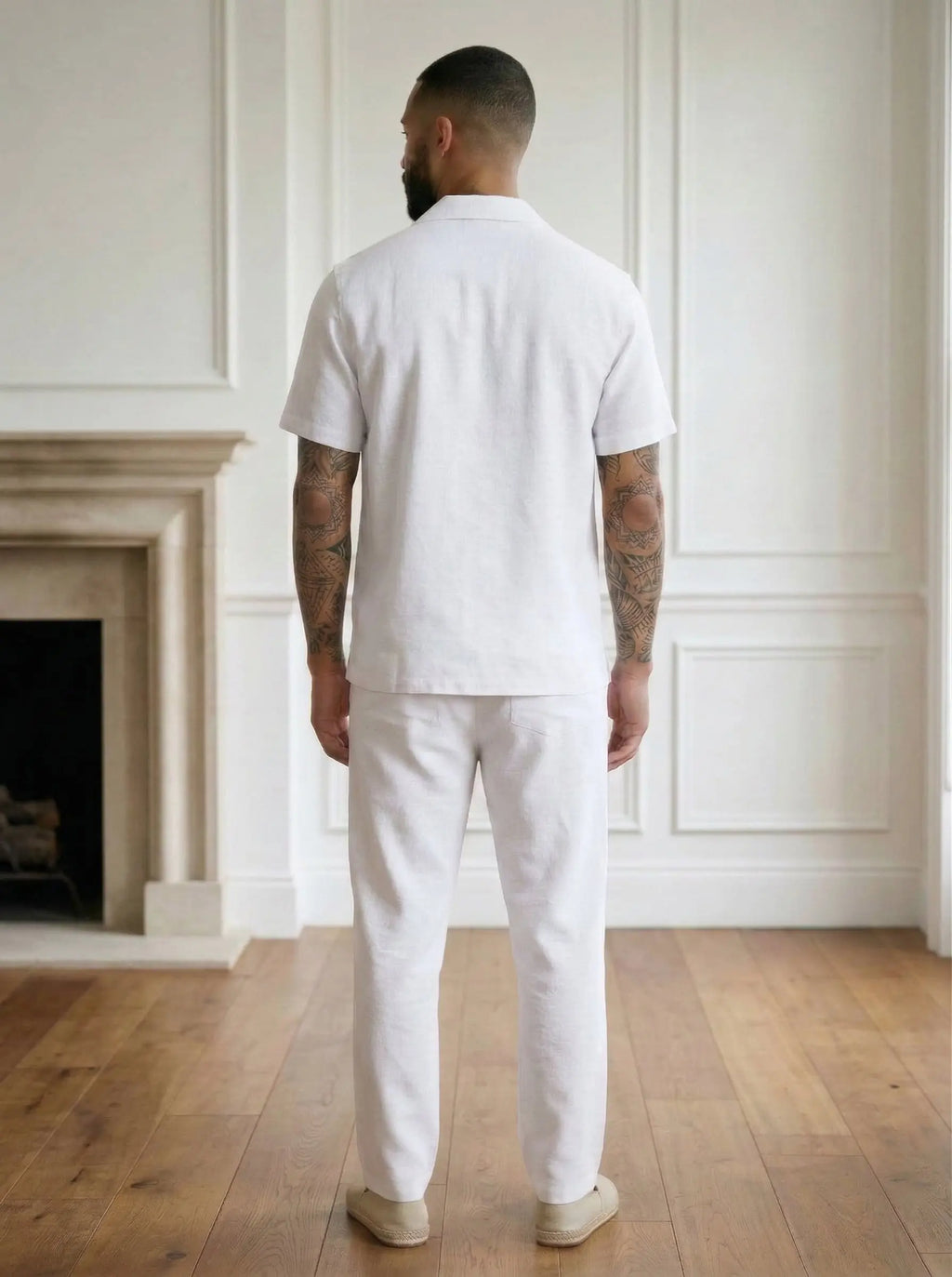 Ensemble chemise & pantalon Homme en Lin – style estival bonhomme