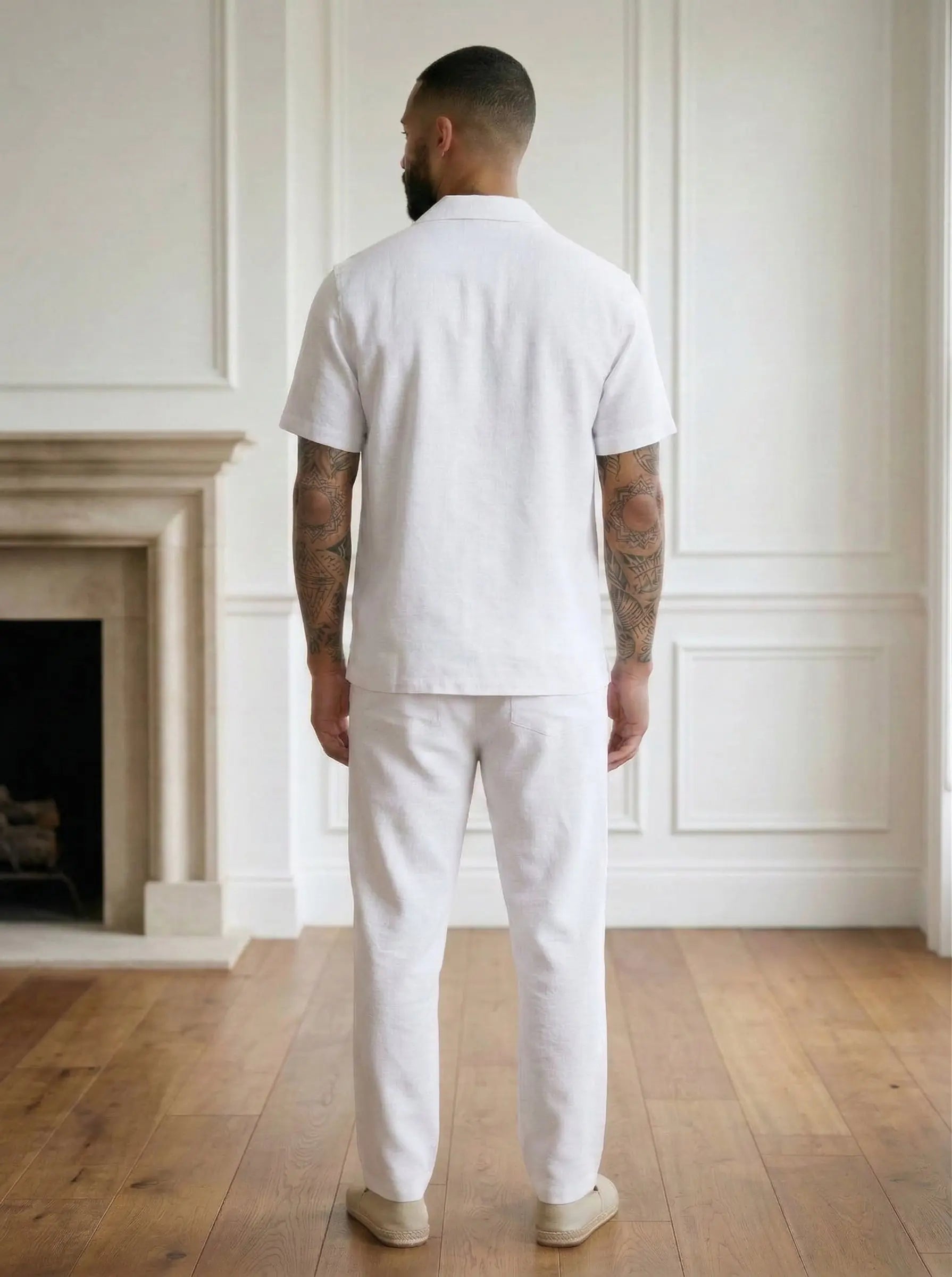 Ensemble chemise & pantalon Homme en Lin – style estival bonhomme