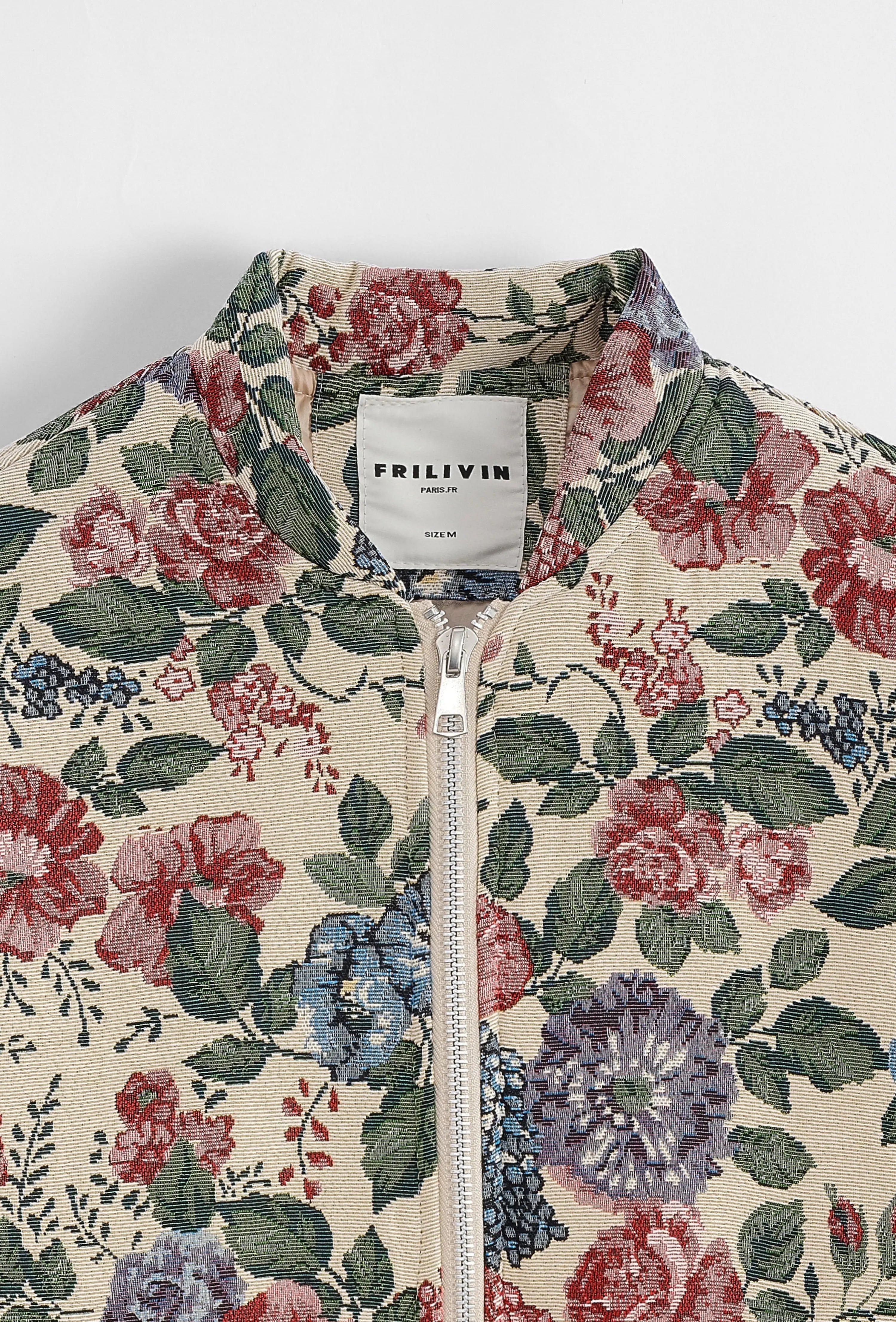 Veste Bomber Florale Homme Beige bonhomme