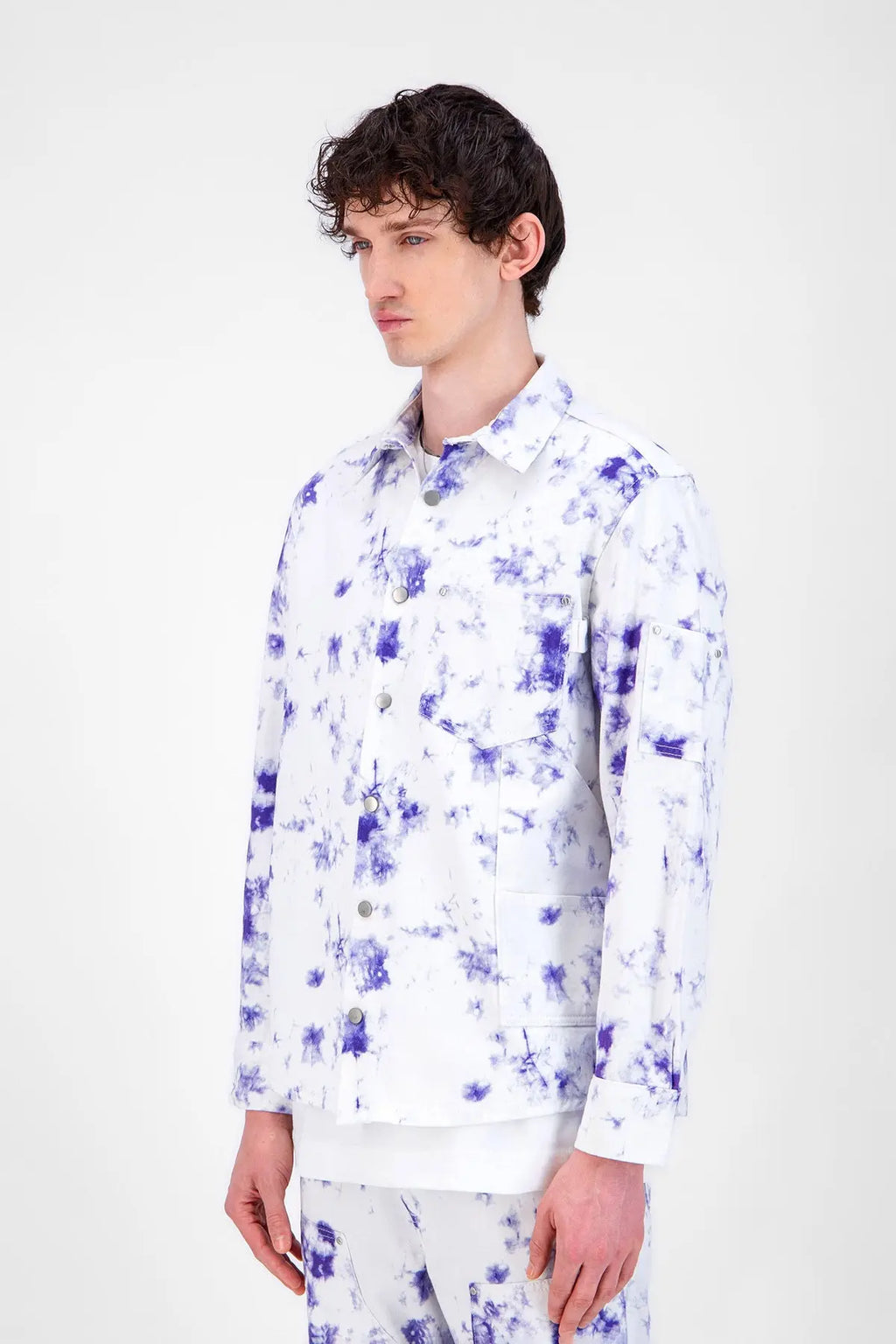 Chemise en jeans blanc tye and dye homme bonhomme