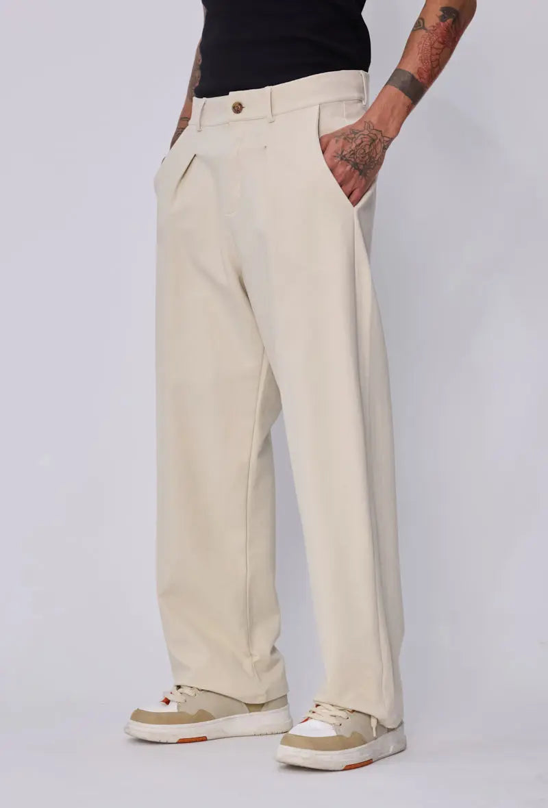 Pantalon Homme coupe fluide à pinces – esprit casual premium bonhomme