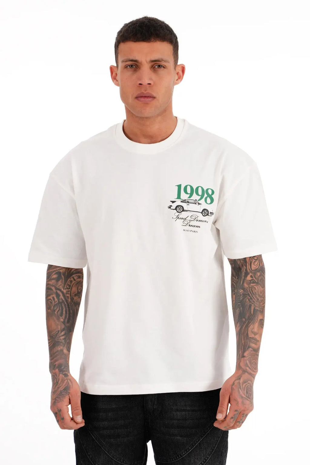 Tee Shirt Tour Porche 1998 Blanc bonhomme