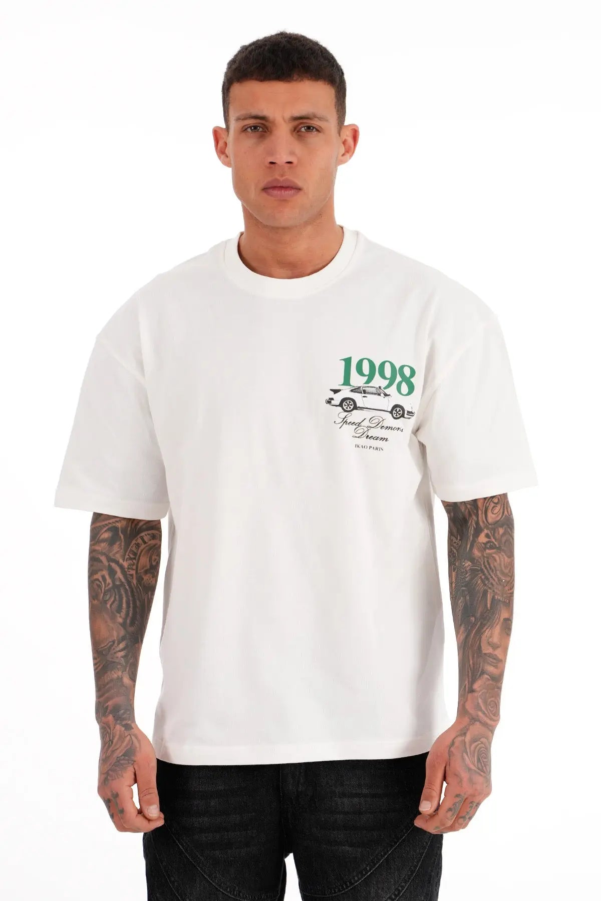 Tee Shirt Tour Porche 1998 Blanc bonhomme