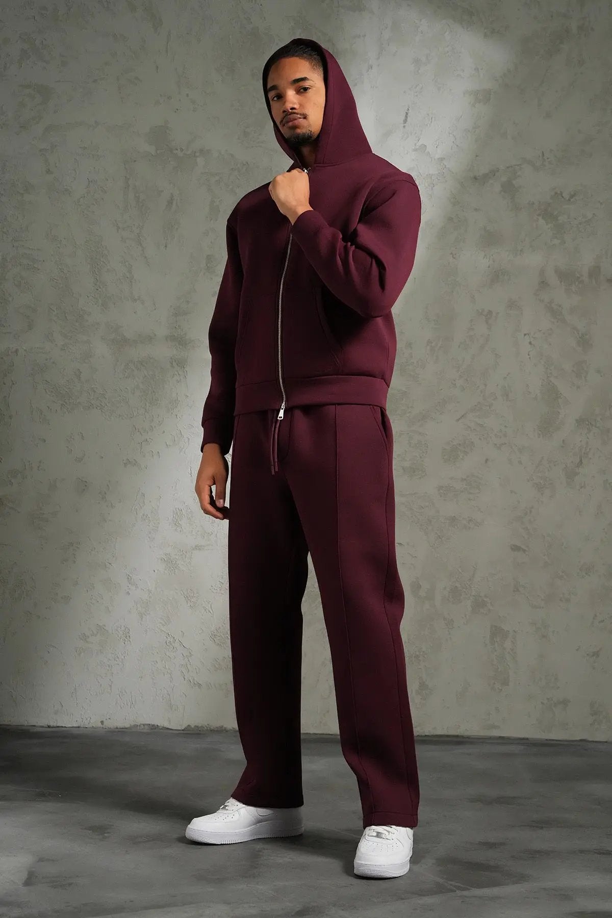 Ensemble jogging Bordeau zippé – IKAO Paris bonhomme