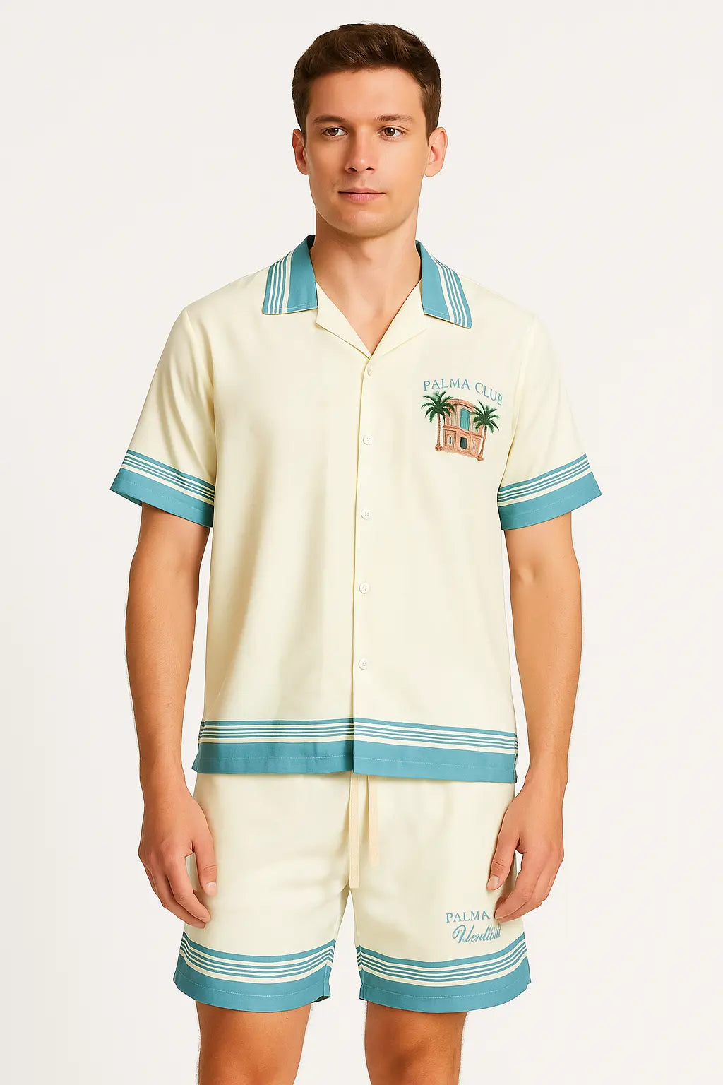 Ensemble Chemise et Short Palma Club Wordwide Jaune Clair bonhomme