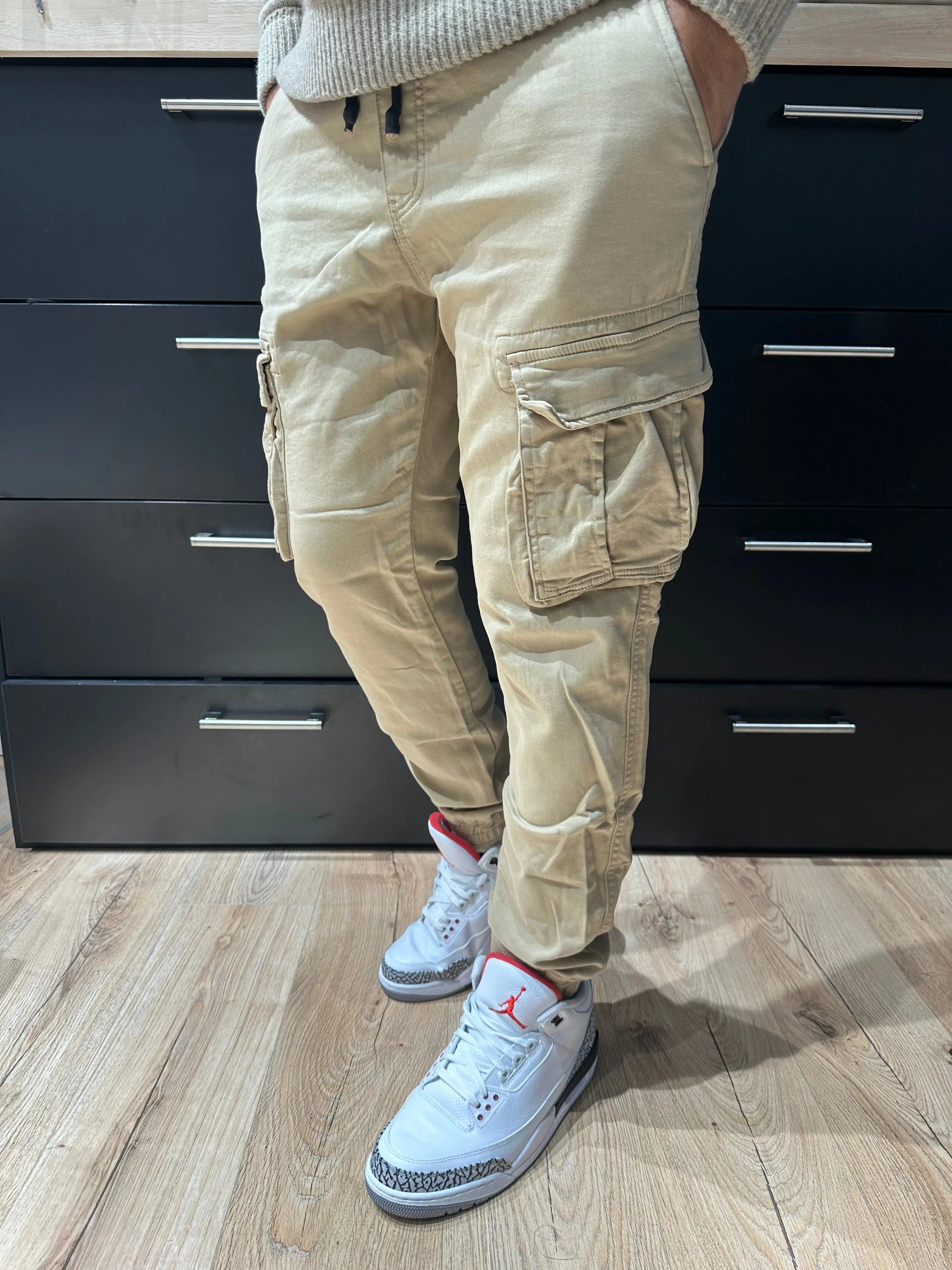 Pantalon Cargo Jogger Beige bonhomme