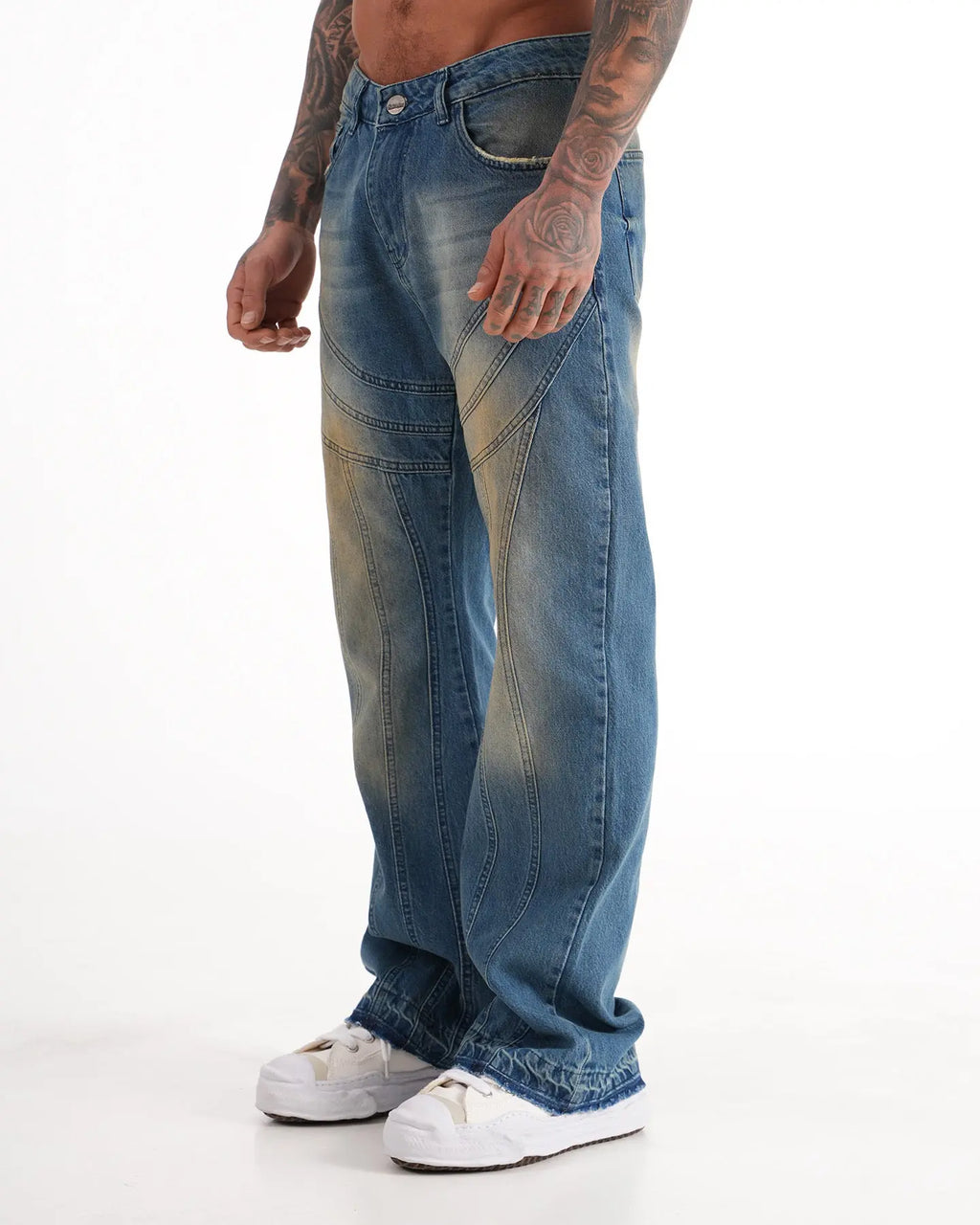 Jean Homme Streetwear Délavé – Coupe Loose bonhomme