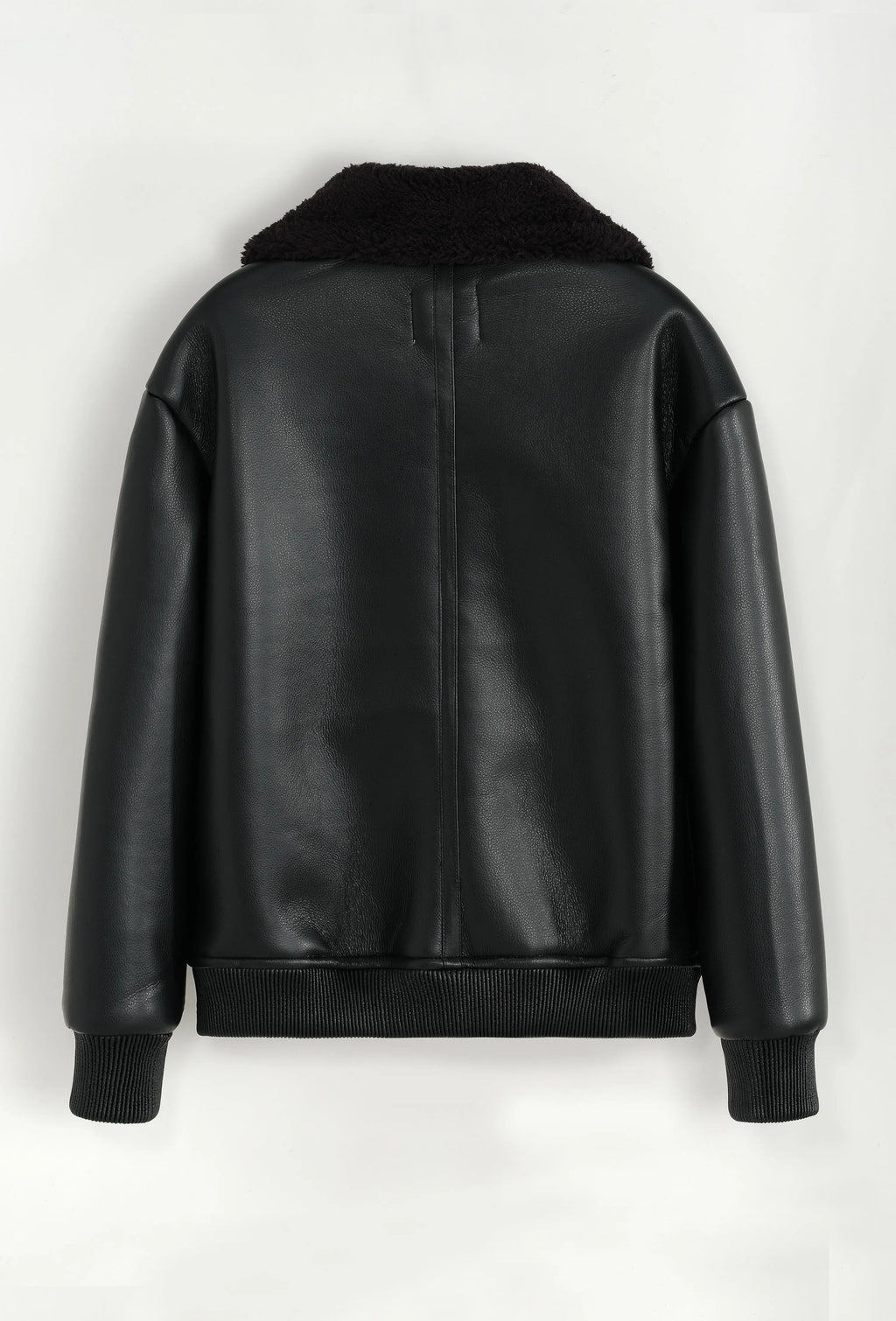 Blouson aviateur noir col sherpa homme bonhomme